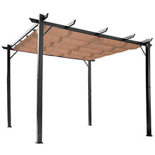 miozzi Pergola da Giardino 3X4m in Alluminio con Telo Scorrevole Nera e Beige