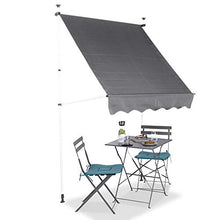 GOTOTOP - Tenda parasole retrattile per finestre, 300 x 120 cm, altezza regolabile 2-3 m, per esterni, per balcone e terrazza, colore: grigio