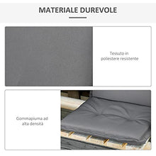 Outsunny Set 2 Pezzi Cuscino per Sedia da Giardino con Schienalein Alto in Poliestere, Grigio Scuro, 100 x 48cm