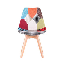 Uderkiny Set di 4 sedie Sedia da Pranzo in Quattro Pezzi Patchwork con Cuscini, Adatta per pranzare in Soggiorno Cucina, ECC (Rosso Patchwork)