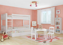Erst-Holz Letto Bianco a Castello per Ragazzi per materassi 90x200 in Pino con Box 3° Letto 60.06-09WS7