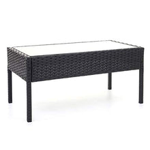 Mendler Salottino da Esterno Giardino HWC-F56 polyrattan - Nero con Cuscini Avorio