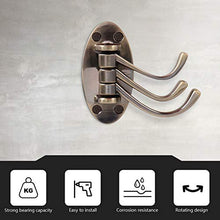 OUNONA Gancio Girevole da Parete con 3 Ganci in Bronzo