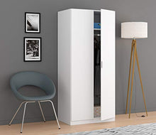 Dmora Armadio Guardaroba 2 Ante Bianco Opaco, 81 x 180 x 52 cm