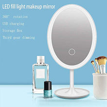 LBWARMB Trucco Specchio con luci Specchio per Il Trucco LED a Doppio Lato LED Portatile Portatile Illuminato specchi Cosmetici Pulsante Touch Pulsante Regolabile per Il comò da Bagno