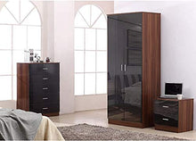 Armadio moda e prezzo, 2 armadi ordinari 5 cassetti cassetti 2 cassetti comodino, 3 pezzi di arredamento,BrownBlack