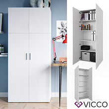 VICCO - Armadio per documenti/pratiche FRANK Bianco, Armadio a 2 ante, libreria, scaffale verticale per pratiche