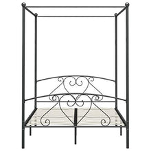 SKM Letto a Baldacchino Grigio in Metallo 160x200 cm (27kg)