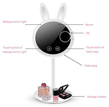 CFPPX Specchio Trucco con LED, Staccabile Specchio Cosmetico Ingranditore 7X con Luci, Portatile Makeup Mirror, Specchio da Rotazione a 180°,Bianca