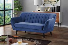 Mobilier Deco - Divano a 2 posti, in velluto, colore: Blu Louise