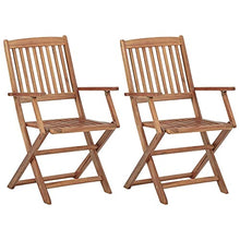 vidaXL Sedie da Giardino Pieghevoli 2pz con Cuscini Massello d'Acacia