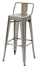 White loft WL95500 Set Sgabello Alto con Schienale, Argento, 43 x 43 x 94 cm, 4 unità