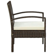 vidaXL Sedia da Giardino con Cuscino in Polyrattan Marrone