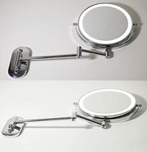 Com Specchio per Il Trucco, Montaggio a Parete Specchio per Il Trucco Illuminato a LED 10X Specchio cosmetico ingranditore a 360 ° Specchio per Il Trucco orientabile su Due Lati, alime