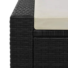 vidaXL Lettino Prendisole Doppio in Polyrattan Nero e Crema Sdraio Spiaggia