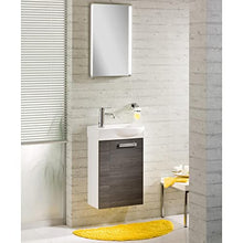 Fackelmann – Set di mobili da Bagno Como Ospiti WC 3 Pezzi 45 cm Antracite con mobiletto da Bagno & Ceramica Bacino & LED Specchio Element