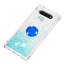 Custodia LG Stylo 6 Squillo della Base del Telefono TPU Brillantini Diamond Liquido Telefono Bumper Case （Stelle Blu Fluorescenti）
