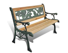 Hanper Panchine da Giardino per Bambini,Panca da Giardino,con Schienale, Panchina per Bambini Bronzo e Legno, 80 cm