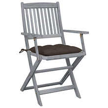vidaXL Sedie da Giardino Pieghevoli 4pz con Cuscini in Massello Acacia