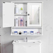 BXSZVOK Mobile Bagno 58x56x13cm, Mobile pensile 3 Strati divisorio con Specchio
