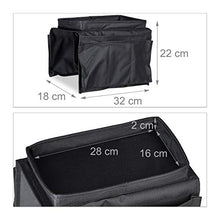 Relaxdays Vassoio Divano da Bracciolo, 6 Tasche Porta Telecomando, Poliestere, Nero, 22 x 18 x 31 cm
