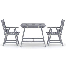 FAMIROSA Set da Pranzo da Giardino 3 pz Legno Massello di Acacia Grigio