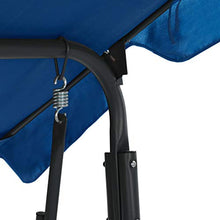 vidaXL Panca Dondolo da Giardino con Baldacchino e Cuscini Comodo Relax Stabile Elegante Altalena Telaio in Acciaio Verniciato Blu Scuro in Tessuto