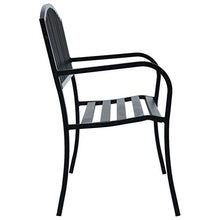 E E-NICES Panchina da Giardino 125 cm Nera in Acciaio