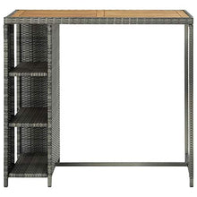 FAMIROSA Tavolo da Bar con Ripiani Grigio 120x60x110 cm in Polyrattan-3479