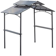 Gazebo da Giardino per Barbecue 240x150x250 cm con Tettuccio in Policarbonato Nero