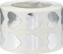 Argento Metallico Adesivi a Cuore, 13 mm 1/2 Pollice Etichette Brillanti per San Valentino 1000 Pacchetto