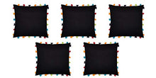 Pirate Black Cushion Cover with Colorful Tassels (5 PCS 18 x 18â)