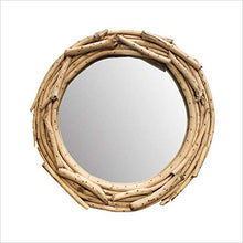 KANJJ-YU Specchio da bagno 400 x 400 mm per bagno, cornice in legno grande per specchio da trucco