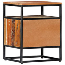 vidaXL Comodino Tavolino da Notte Solido Robusto Resistente Pratico Comodo Utile Armadietto Ampio 40x30x50 cm in Legno Massello di Recupero e Acciaio