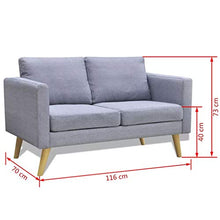 FAMIROSA Set Divani a 2 e a 3 Posti in Tessuto Grigio Chiaro-2193