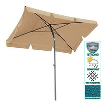QUICK STAR - Ombrellone da Balcone, Rettangolare, Pieghevole, 2 x 1,25 m, Colore: Sabbia