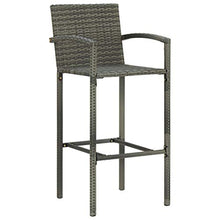 FAMIROSA Sgabelli da Bar 2 pz Grigi in Polyrattan
