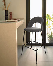 Kave Home - Sgabello Mahalia Grigio Scuro Altezza 65 cm