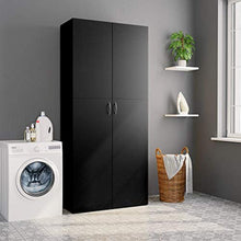FAMIROSA Armadietto Nero 80x35,5x180 cm in Truciolato