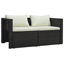 SKM Set Divani da Giardino 6 pz con Cuscini in Polyrattan Marrone (47.95kg)