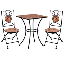 OUSEE Set Bistrò 3 pz con Mosaico in Ceramica Terracotta