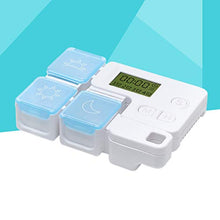 Healifty Portapillole Digitale 3 Scomparti Portapillole con Promemoria per Allarmi Farmaci Dispenser per Pillole Organizzatore Senza Batteria Celeste