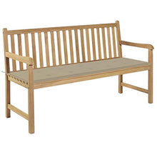 vidaXL Panca da Giardino con Cuscino Beige 150 cm Legno di Teak