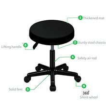 Tuqia Sgabello da Bar Nero, Sgabello da Bar Girevole Sgabello da Bar Rotante E Sgabelli Elevatori Sedia da Ufficio A Casa Sedia da Bar Assemblata per La Biblioteca, Barbiere(Size:42-55CM,Color:Nero)