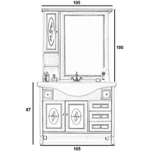 Mobile da Bagno in Legno DECAPE' con LAVABO in Ceramica E SPECCHIERA