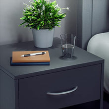 Casaria Set 2 Comodini Cassetto Ripiano d' Appoggio 41x39x28 cm Legno Comò Notte Camera Letto Grigio