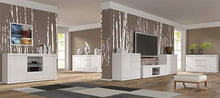 BIM Furniture Comò Bello Bianco I 105 cm Credenza Highboard Armadio Bianco Opaco/Bianco Lucido Due Ripiani Due Cassetti Italiano