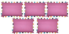 Bordeaux Cushion Cover with Colorful Tassels (5 PCS 14 x 20â)