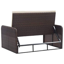 Set di 2 sedie da giardino con cuscini in polyrattan marrone - Arredi Casa