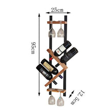 N/A SHJYX Wine Rack, Vintage Legno Solido Ferro battuto Hanging Coppa Creativa Hanging Coppa Rack, Struttura di Supporto